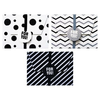 Pudełka na karty podarunkowe INCOOD 3 szt czarno białe