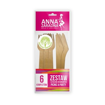 Anna Zaradna Zestaw sztućców drewnianych 6 kompletów