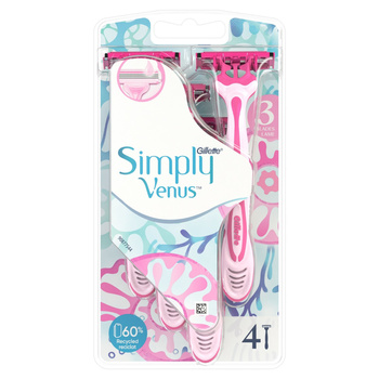 Gillette Simply Venus 3 Maszynki jednorazowe do golenia dla kobier, 4 sztuki