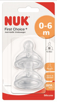 NUK FirstChoice+ Smoczek na butelkę silikonowy 0-6m-cy M 2szt