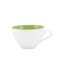 Filiżanka porcelanowa Ole 400ml Joy zielony + obwódka szara