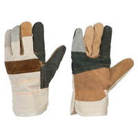 Rękawice drelich skóra