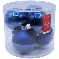 Vitbis Bombka szklana fi. 80/6 szt. Tuba granatowy błysk+mat