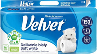 Velvet Delikatnie Biały Papier toaletowy 8 rolek