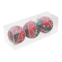 EM&EM Bombki na choinkę 3szt 8cm mix