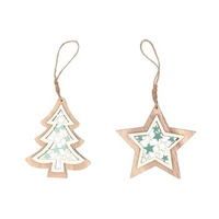 EM&EM  Zawieszka drewniana mix wzorów 2 szt.