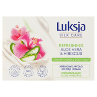 Luksja Silk Care Kremowe mydło w kostce do rąk i cała Aloes i Hibiskus 100g