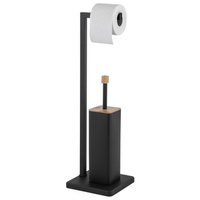 Stojak na szczotkę i papier,bambus, czarny