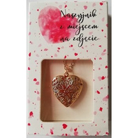 Walentynki. Naszyjnik z miejscem na zdjęcie. Kocham