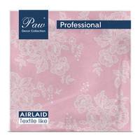 Serwetka PAW Professional Dinner Soft Lace (rosa), Serwetki 1-warstwowe 40x40cm składane 1/4 50szt. w paczce. Wykonane z AIRLAID.