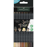 Kredki trójkątne black edition 12 kol.w odcieniach skóry Faber-Castell