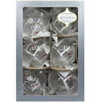 Vitbis Bombka szklana transparentne w białe drzewka 80 mm 6szt.