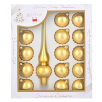 Vitbis Bombka szklana fi 60 mm/15 szt. +czub gładkie złote