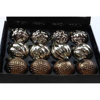 EM&EM Bombka szklana 8cm mix brąz, srebny, metaliczny