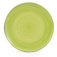 Talerz porcelanowy płytki Ole 27,5cm Joy zielony + obwódka szara