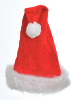 JUMI Czapka z pomponem i płatkami śniegu 44 cm czerwony/biały