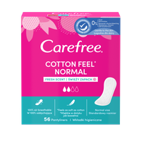 Carefree Cotton Feel Normal Wkładki higieniczne świeży zapach 56 sztuk