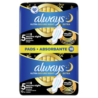 Always Ultra Secure Night Extra with wings Podpaski, 10 sztuk