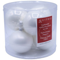 Vitbis Bombka szklana fi. 80/6 szt. Tuba biała emalia