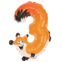 Balon foliowy cyferka zwierzątko nr 3