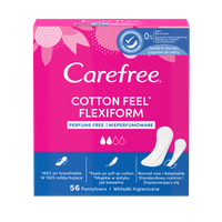 Carefree Cotton Feel Flexiform Wkładki higieniczne nieperfumowane 56 sztuk