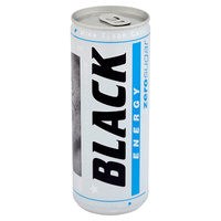 Black Energy Zero Sugar Gazowany napój energetyzujący bez cukru 250 ml