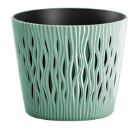 Doniczka Prosperplast Sandy Round, śr. 16 cm, szałwia,  z wkładem