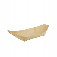 Papstar "Fingerfood" - Miseczki z drewna, "pure", 19 cm x 10 cm, "łódka", 50 szt