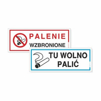 KORFED Tabliczka plastikowa PALENIE WZBRIONIONE/TU WOLNO PALIĆ MIX x 1 szt.