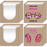 Kostka w kubiku 9 x 9 x 9 cm- Biała - Kraft Liner Fluo - Rexus