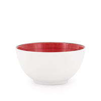 Salaterka porcelanowa Ole 14cm Joy czerwony + obwódka szara