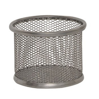 Pojemnik na przybory Q-CONNECT Office Set metalowy 90x68mm srebrny