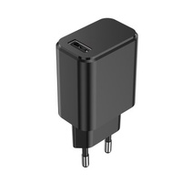 Ładowarka sieciowa Setty 1x USB 3A czarna + kabel USB-C 1,0 m
