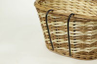 Kosz rowerowy wiklinowy DUAL, przedni z hakami