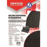 Okładki do bindowania OFFICE PRODUCTS karton A4 250gsm skóropodobne 100szt czarne