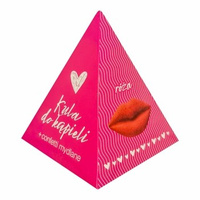 Kula kąpielowa w kształcie ust + konfetti. Czerwień