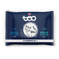 TEO karma mokra dla kotów, 2x bogata w pstrąga, 2x bogata w łososia 4x85g