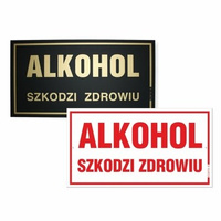 KORFED Tabliczka duża plastikowa ALKOHOL SZKODZI ZDROWIU MIX x 1 szt.
