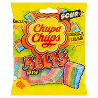 Chupa Chups Mini Belts Kwaśne żelki o smaku owocowym 90 g