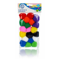 Pompony dekoracyjne 40 mm - Tęczowe kuleczki XXL