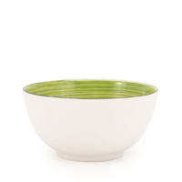 Salaterka porcelanowa Ole 14cm Joy zielony + obwódka szara