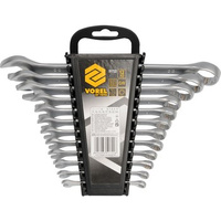 Komplet kluczy płasko-oczkowych 12 części  6-22 mm satyna