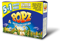 POPZ Popcorn do mikrofalówki maślany 6 w cenie 5 600 g