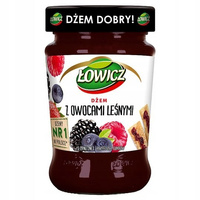 Łowicz Dżem z owocami leśnymi o obniżonej zawartości cukrów 280 g