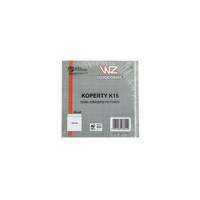 Koperta K15 (140 x 140 mm) z białego papieru offsetowego 100g, zaklejana na mokro,  pakowana po 20 szt