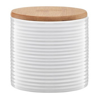 Pojemnik z wytłoczeniami z bambusową pokrywką 11x11x10,7 cm - TUVO