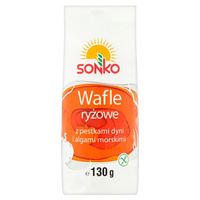 Sonko Wafle ryżowe z pestkami dyni i algami morskimi 130 g (14 sztuk)