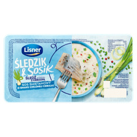 Śledzik & Sosik śledź w oleju z cebulką sos śmietanowy o smaku zielonej cebulki Lisner 140g