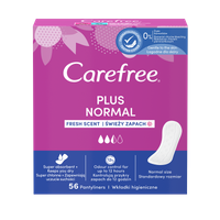 Carefree Plus Normal Wkładki higieniczne świeży zapach 56 sztuk