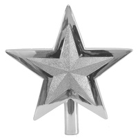Gwiazda na czubek srebrna 25 cm.
